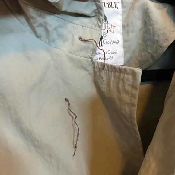 Vintage Banana Republic Men’s Green Trench Raincoat - size S - Picture 6 of 12